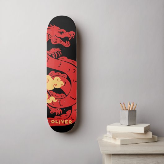 Gepersonaliseerde Chinese draak Persoonlijk Skateboard (Muurkunst)