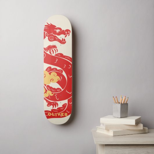 Gepersonaliseerde Chinese draak Persoonlijk Skateboard (Muurkunst)
