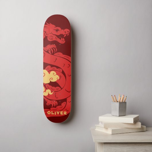 Gepersonaliseerde Chinese draak Persoonlijk Skateboard (Muurkunst)