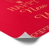 Gepersonaliseerde Chinese lantaarn rood en goud vo Poster (Hoek)