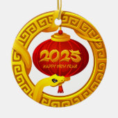 Gepersonaliseerde Chinese Nieuwjaar Slang Lantaarn Keramisch Ornament (Voorkant)