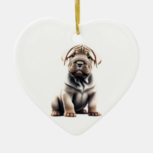 Gepersonaliseerde Chinese Shar-Pei Puppy Keramisch Ornament