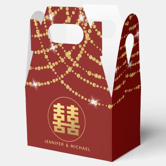 Gepersonaliseerde Chinese Weddenschap Gable Bedankdoosjes (Geopend)
