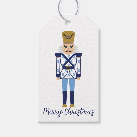 Gepersonaliseerde Chinoiserie Blue Nutcracker Gift Cadeaulabel (Voorkant)