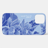 Gepersonaliseerde Chinoiserie Chic Blue Lotus Mand Case-Mate iPhone Case (Achterkant (horizontaal))