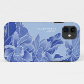 Gepersonaliseerde Chinoiserie Chic Blue Lotus Mand Case-Mate iPhone Case (Achterkant (horizontaal))