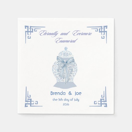 Gepersonaliseerde Chinoiserie Ginger Jar Jars Papi Servet (Voorkant)