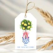 Gepersonaliseerde Chinoiserie Lemon Topiary Pink B Cadeaulabel