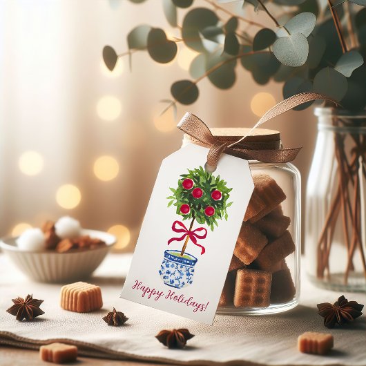 Gepersonaliseerde Chinoiserie Topiary Vakantie, Cadeaulabel