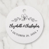 Gepersonaliseerde chique bloemblaadjes bruiloft bedankjes labels (Achterkant)