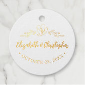 Gepersonaliseerde chique bloemblaadjes bruiloft bedankjes labels (Voorkant)