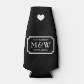 Gepersonaliseerde chique bruiloft monogram fles ko flesjeskoeler (Voorkant)