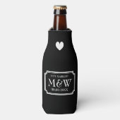 Gepersonaliseerde chique bruiloft monogram fles ko flesjeskoeler (Fles Voorkant)