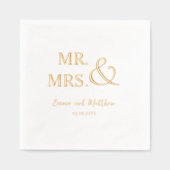 Gepersonaliseerde, chique echte Folie Mr en Mrs We Folie Servetten (Voorkant)