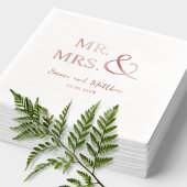 Gepersonaliseerde, chique echte Folie Mr en Mrs We Servetten