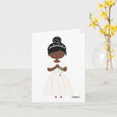 Gepersonaliseerde chique eerste heilige communie-z kaart (Gele Bloem)