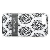 Gepersonaliseerde chique elegante zwart-witte dama Case-Mate iPhone case (Achterkant (Horizontaal))