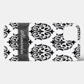 Gepersonaliseerde chique elegante zwart-witte dama Case-Mate iPhone case (Achterkant (horizontaal))