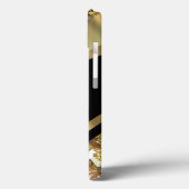 Gepersonaliseerde chique elegante zwarte en gouden Case-Mate iPhone case (Achterkant / Links)