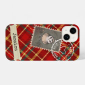 Gepersonaliseerde chique en leuke Tartan Print iPhone Hoesje (Achterkant horizontaal)