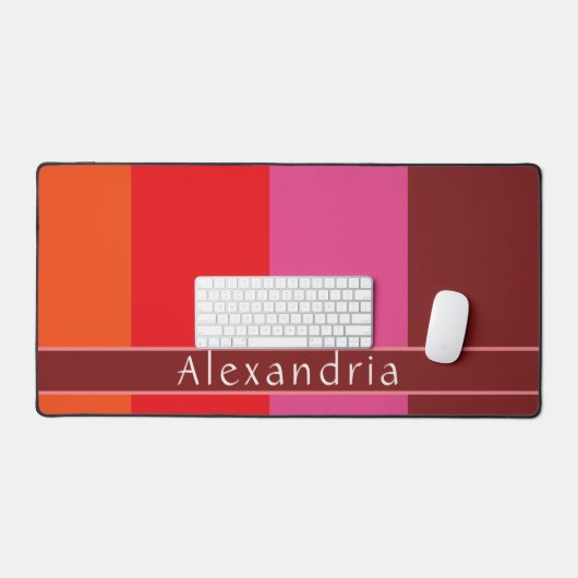 Gepersonaliseerde chique gestreepte bureaumat (Keyboard & Muis)