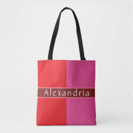 Gepersonaliseerde chique gestreepte tote bag