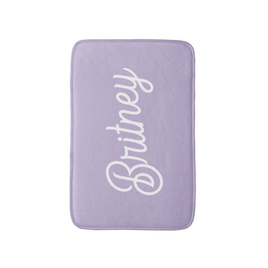 Gepersonaliseerde chique lavendel Paarse monogram  Badmat (Voorkant Verticaal)