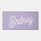Gepersonaliseerde chique lavendel Paarse monogram  Bureaumat (Voorkant)
