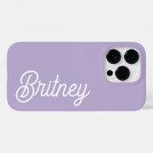 Gepersonaliseerde chique lavendel Paarse monogram Case-Mate iPhone Case (Achterkant (horizontaal))