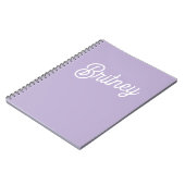 Gepersonaliseerde chique lavendel Paarse monogram  Notitieboek (Linkerzijde)