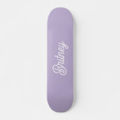 Gepersonaliseerde chique lavendel Paarse monogram  Persoonlijk Skateboard (Voorkant)