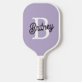 Gepersonaliseerde chique lavendel Paarse monogram  Pickleball Paddle (Achterkant)
