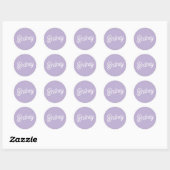 Gepersonaliseerde chique lavendel Paarse monogram  Ronde Sticker (Vel)