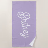 Gepersonaliseerde chique lavendel Paarse monogram  Strandlaken (Voorkant)