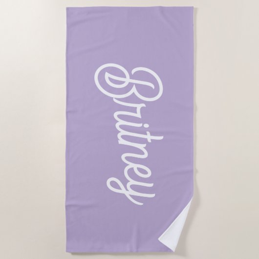 Gepersonaliseerde chique lavendel Paarse monogram  Strandlaken (Voorkant)