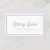 Gepersonaliseerde chique lavendel Paarse monogram  Visitekaartje (Voorkant)