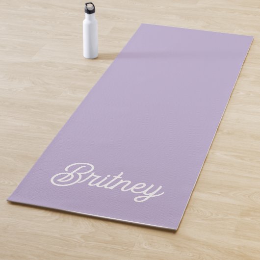 Gepersonaliseerde chique lavendel Paarse monogram  Yogamat (In situ)
