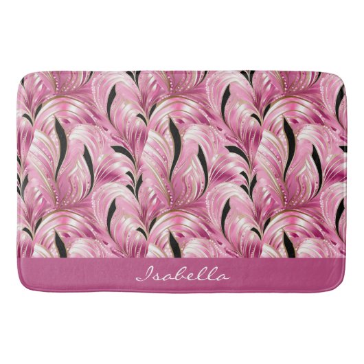 Gepersonaliseerde chique luxe roze glam patroon badmat (Voorkant)