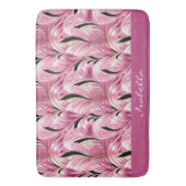 Gepersonaliseerde chique luxe roze glam patroon badmat (Voorkant Verticaal)