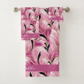 Gepersonaliseerde chique luxe roze glam patroon do bad handdoek