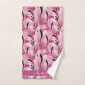 Gepersonaliseerde chique luxe roze glam patroon do bad handdoek (Handdoek)