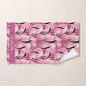 Gepersonaliseerde chique luxe roze glam patroon do bad handdoek (Handdoek)