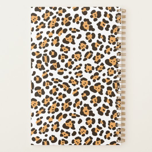 Gepersonaliseerde chique meisje luipaard patroon p planner (Achterkant)