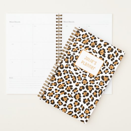 Gepersonaliseerde chique meisje luipaard patroon p planner (Display)
