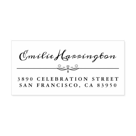 Gepersonaliseerde chique met de hand geschreven na rubberstempel (Afrduk)