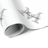 Gepersonaliseerde chique naam monogram inpakpapier (Rol Hoek)