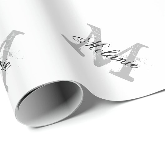 Gepersonaliseerde chique naam monogram inpakpapier (Rol Hoek)