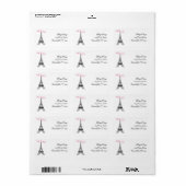 Gepersonaliseerde chique Paris Eiffel Tower adresl Etiket (Full Sheet)