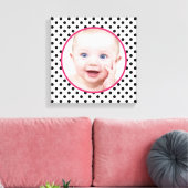 Gepersonaliseerde chique polka dot Baby foto Afbee Canvas Afdruk (Insitu (Woonkamer))