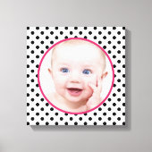 Gepersonaliseerde chique polka dot Baby foto Afbee Canvas Afdruk (Voorkant)